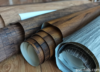 Темная ореховая древесина зерна PVC оберточная пленка для обновления шкафа