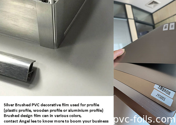 фильма PVC 1240mm почищенное щеткой серебряное огнеупорного декоративного металлическое