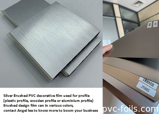 фильма PVC 1240mm почищенное щеткой серебряное огнеупорного декоративного металлическое